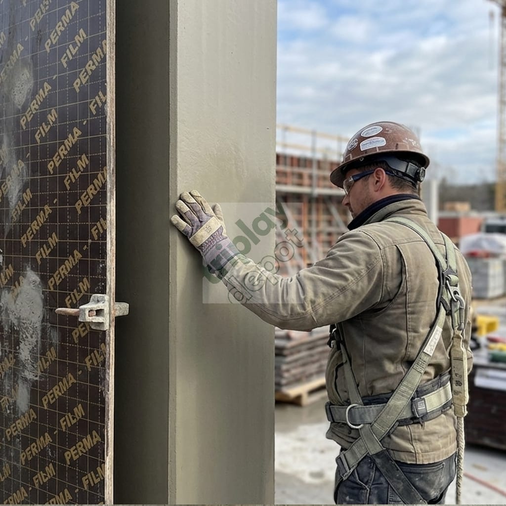 Demostración de uso de Triplay Coverplay Film Faced para cimbra de columnas de concreto liso en edificación residencial