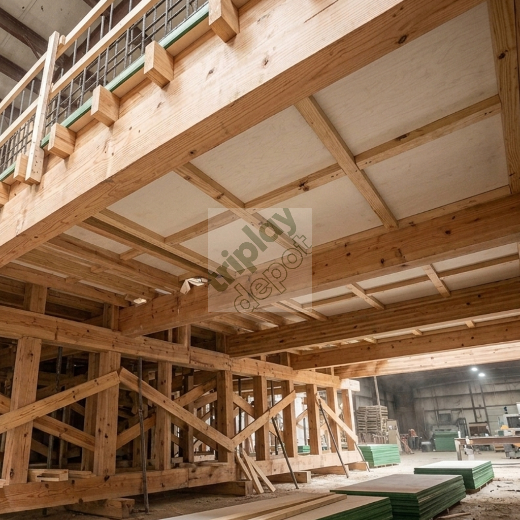 Sistema de encofrado técnico utilizando madera de pino de primera y tableros HDO para acabados de concreto aparente