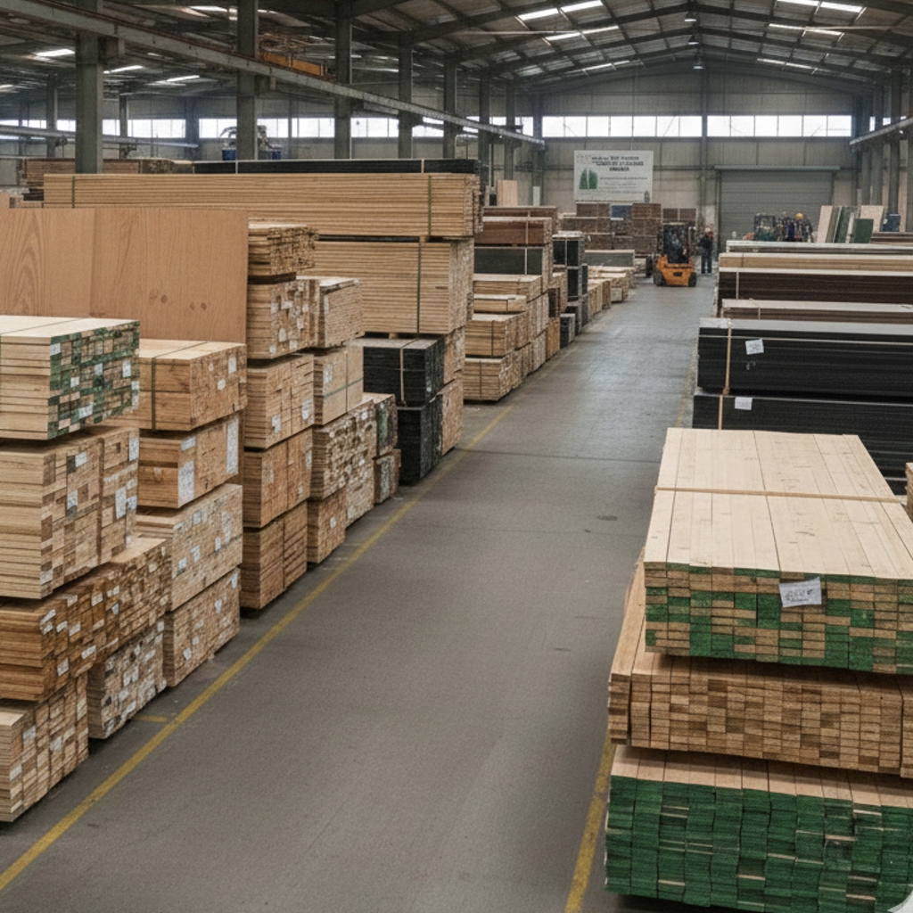 Almacén de Triplay Depot con stock de maderas estructurales y triplay para construcción