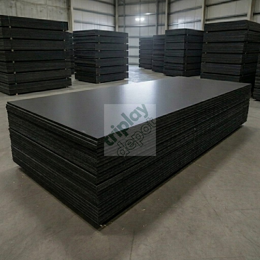 Estiba de paneles Birch Film de madera de abedul 100% con recubrimiento fenólico negro para acabados de concreto aparente tipo espejo en proyectos de alta ingeniería