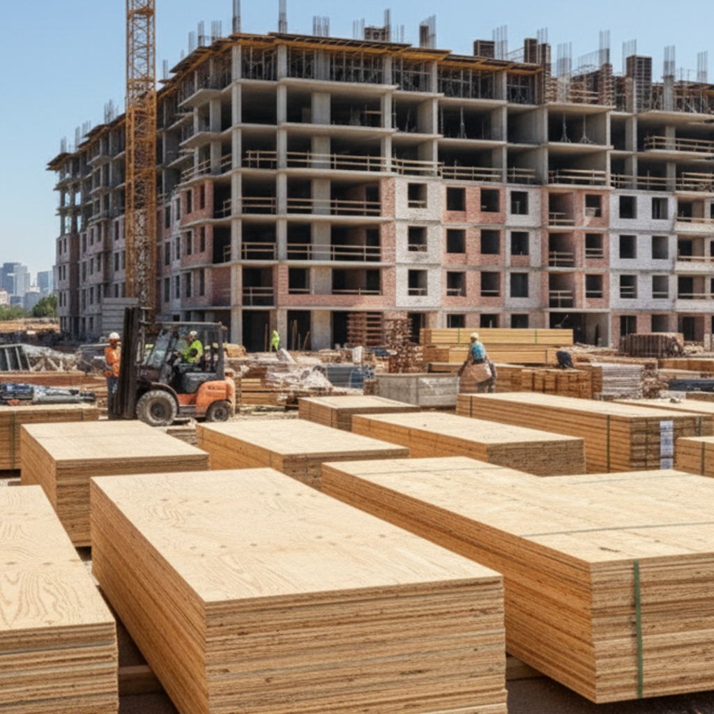 Suministro de triplay fenólico para cimbrado en proyecto de desarrollo residencial vertical