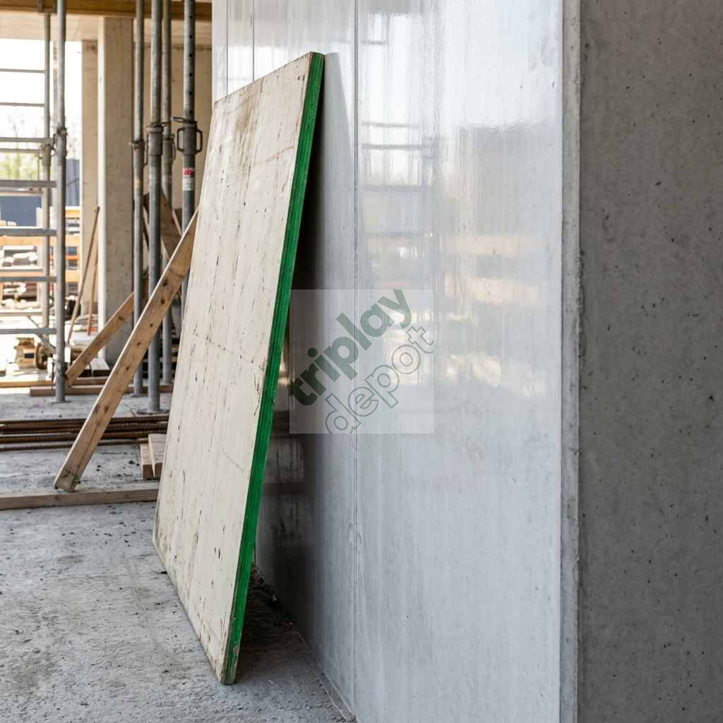 Superficie de concreto aparente con acabado espejo obtenido mediante tableros HDO (High Density Overlay) de alta resistencia para infraestructura masiva