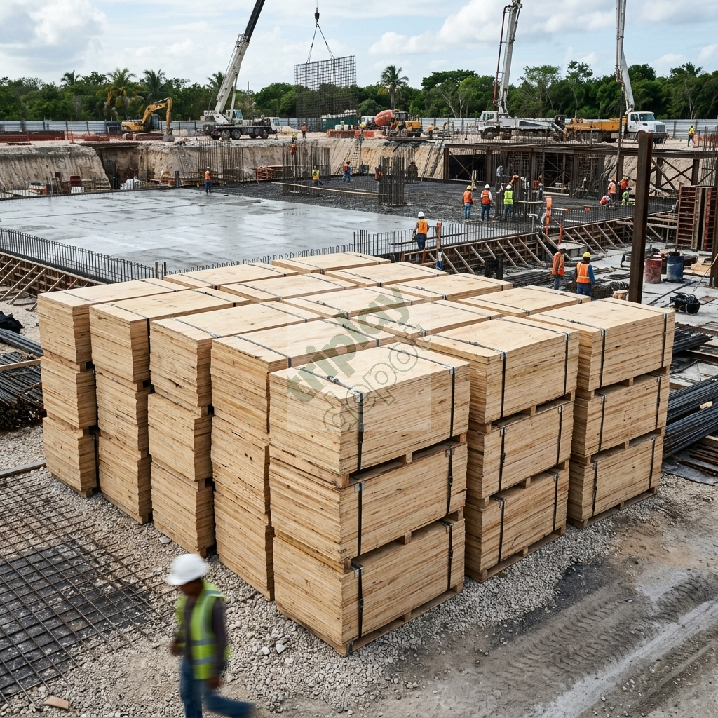 Suministro industrial de triplay para cimbra diseñado para la optimización de costos en proyectos de infraestructura civil
